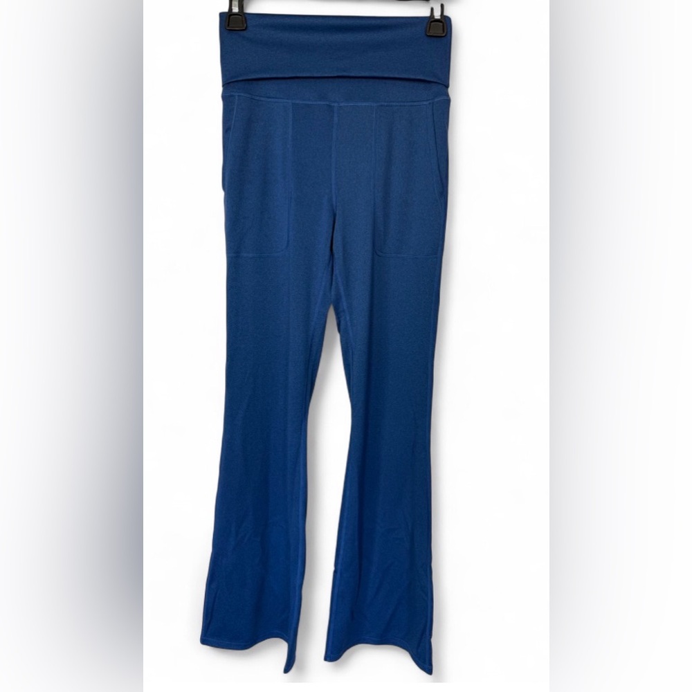 NWT Halara Blue Flare Yoga Pants Women’s Small Fold Over High Waist Athleisure